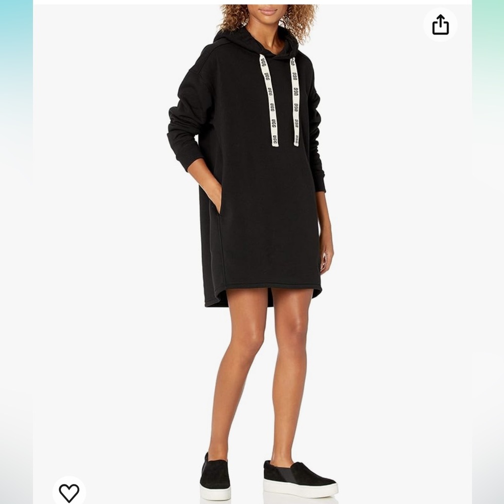 UGG Women's Lucille Hoodie Dress, Black, L